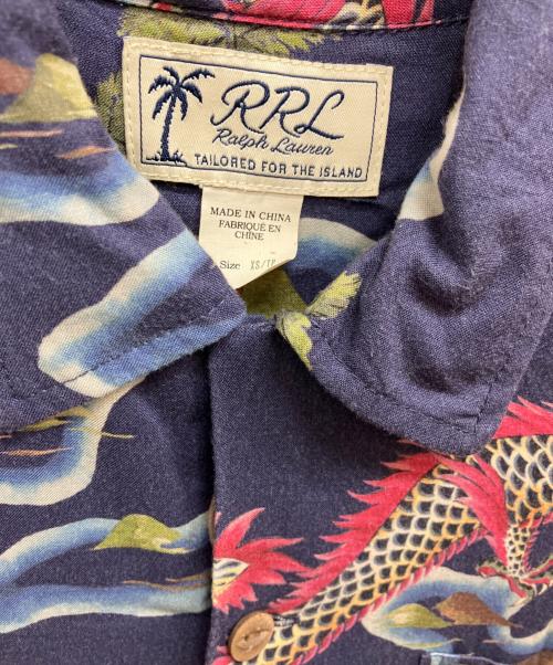 RRL（ダブルアールエル）RRL (ダブルアールエル) TROPICAL PRINT HAWAIIAN SHIRTS ネイビー サイズ:XSの古着・服飾アイテム