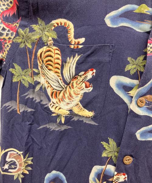 RRL（ダブルアールエル）RRL (ダブルアールエル) TROPICAL PRINT HAWAIIAN SHIRTS ネイビー サイズ:XSの古着・服飾アイテム
