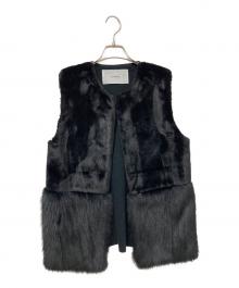 ADAWAS（アダワス）の古着「FAUX-FUR PANEL VEST」｜ブラック