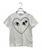 PLAY COMME des GARCONSプレイコムデギャルソン）の古着「ハートプリントTシャツ」｜ホワイト