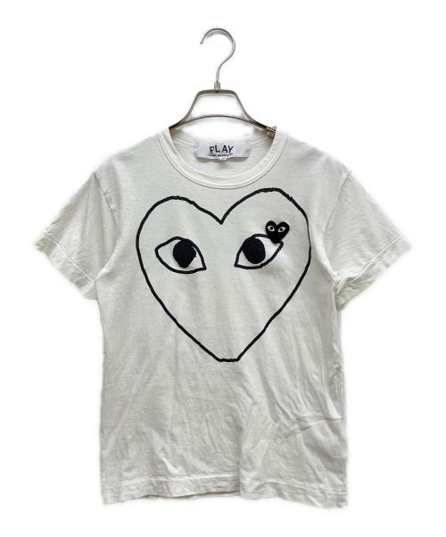 PLAY COMME des GARCONS（プレイコムデギャルソン）PLAY COMME des GARCONS (プレイコムデギャルソン) ハートプリントTシャツ ホワイト サイズ:XSの古着・服飾アイテム