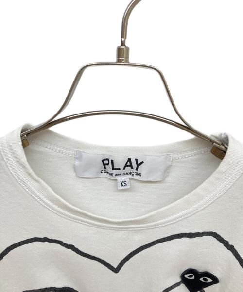 PLAY COMME des GARCONS（プレイコムデギャルソン）PLAY COMME des GARCONS (プレイコムデギャルソン) ハートプリントTシャツ ホワイト サイズ:XSの古着・服飾アイテム