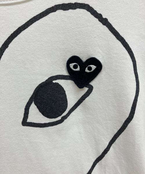 PLAY COMME des GARCONS（プレイコムデギャルソン）PLAY COMME des GARCONS (プレイコムデギャルソン) ハートプリントTシャツ ホワイト サイズ:XSの古着・服飾アイテム