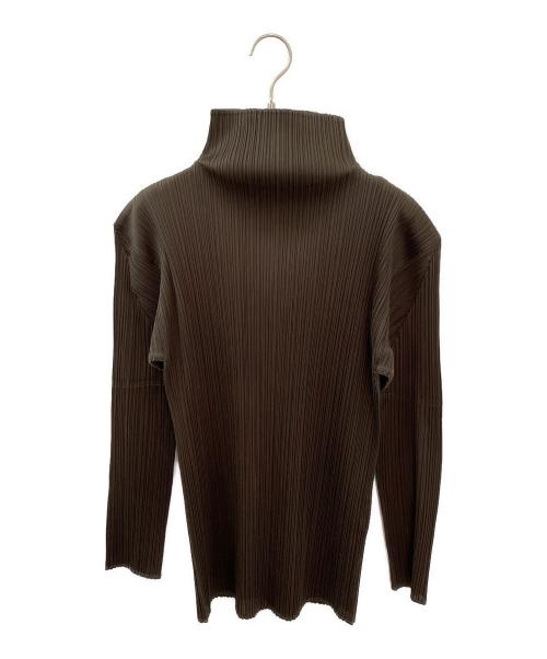 PLEATS PLEASE（プリーツプリーズ）PLEATS PLEASE (プリーツプリーズ) ハイネックカットソー オリーブ サイズ:3の古着・服飾アイテム