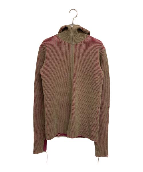 IRENE（アイレネ）IRENE (アイレネ) ジップニット ブラウン×ピンク サイズ:36の古着・服飾アイテム