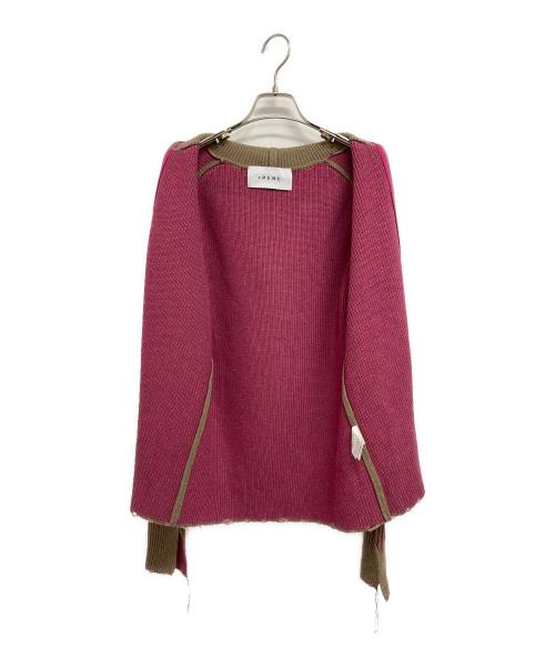IRENE（アイレネ）IRENE (アイレネ) ジップニット ブラウン×ピンク サイズ:36の古着・服飾アイテム