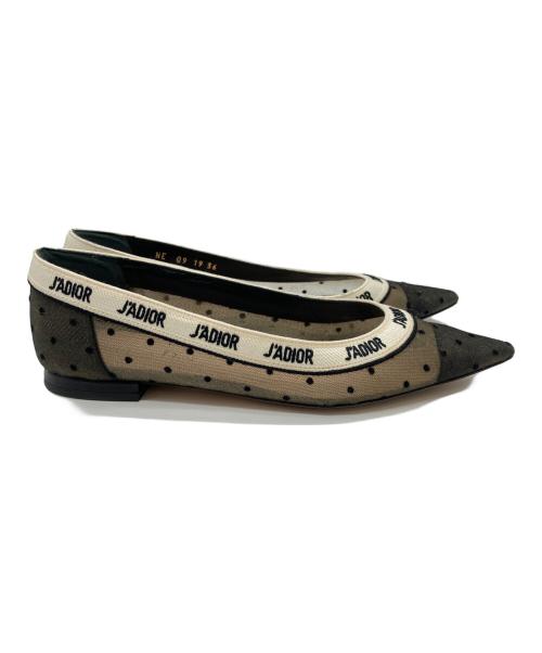 Christian Dior（クリスチャン ディオール）Christian Dior (クリスチャン ディオール) ドット柄メッシュパンプス ブラック サイズ:36の古着・服飾アイテム