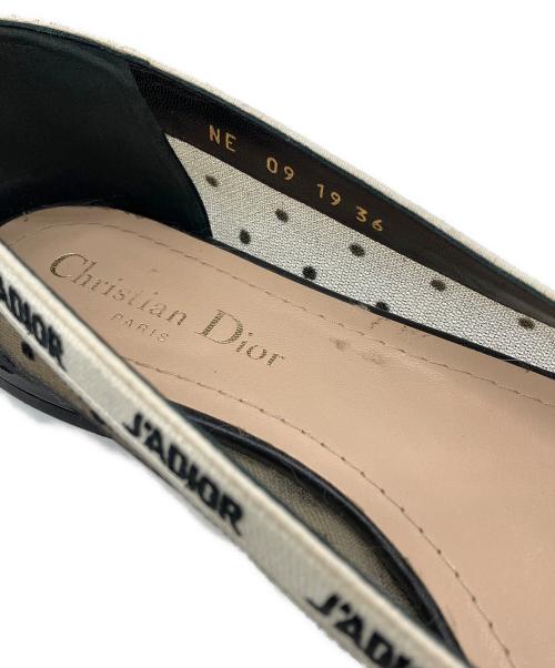 Christian Dior（クリスチャン ディオール）Christian Dior (クリスチャン ディオール) ドット柄メッシュパンプス ブラック サイズ:36の古着・服飾アイテム