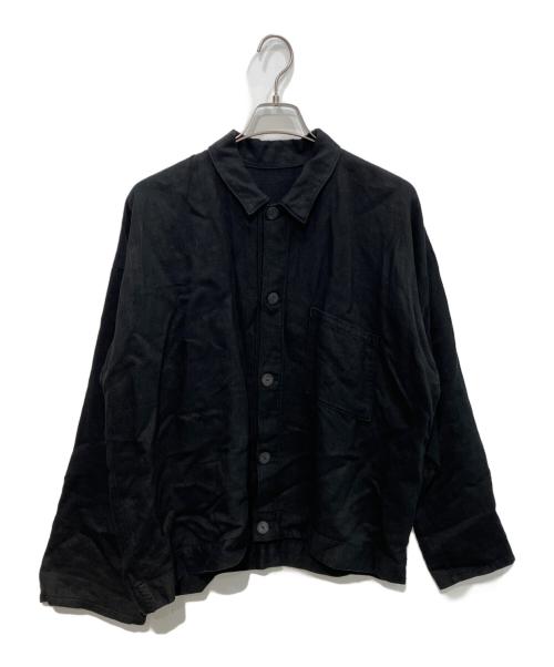 MITTAN（ミッタン）MITTAN (ミッタン) 綾織ヘンプ平面ブルゾン　JK-42 ブラック サイズ:3の古着・服飾アイテム