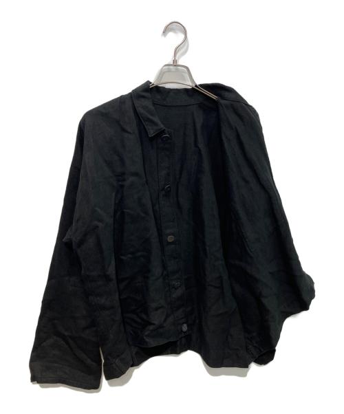 MITTAN（ミッタン）MITTAN (ミッタン) 綾織ヘンプ平面ブルゾン　JK-42 ブラック サイズ:3の古着・服飾アイテム