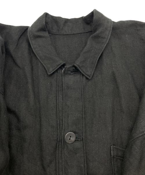 MITTAN（ミッタン）MITTAN (ミッタン) 綾織ヘンプ平面ブルゾン　JK-42 ブラック サイズ:3の古着・服飾アイテム