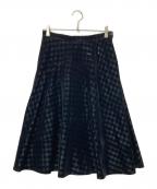 tricot COMME des GARCONSトリココムデギャルソン）の古着「ベロアチェックスカート」｜ブラック