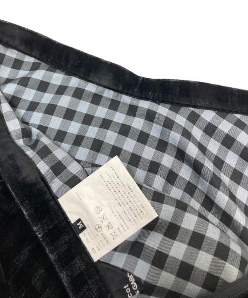 tricot COMME des GARCONS（トリココムデギャルソン）tricot COMME des GARCONS (トリココムデギャルソン) ベロアチェックスカート ブラック サイズ:Mの古着・服飾アイテム