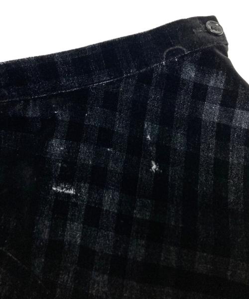 tricot COMME des GARCONS（トリココムデギャルソン）tricot COMME des GARCONS (トリココムデギャルソン) ベロアチェックスカート ブラック サイズ:Mの古着・服飾アイテム