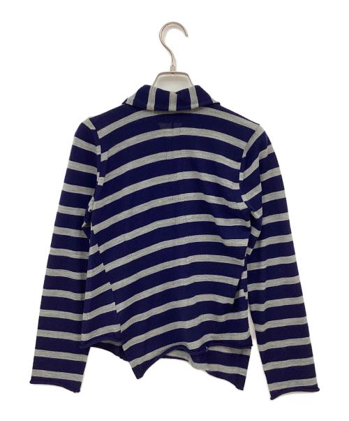 tricot COMME des GARCONS（トリココムデギャルソン）tricot COMME des GARCONS (トリココムデギャルソン) ラウンドカラーボーダーニットブラウス ネイビー サイズ:FREEの古着・服飾アイテム