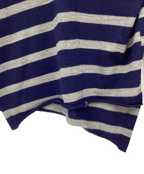 tricot COMME des GARCONS（トリココムデギャルソン）tricot COMME des GARCONS (トリココムデギャルソン) ラウンドカラーボーダーニットブラウス ネイビー サイズ:FREEの古着・服飾アイテム