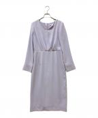 Pinky & Dianneピンキーアンドダイアン）の古着「ウエストタックキーネックワンピース」｜パープル