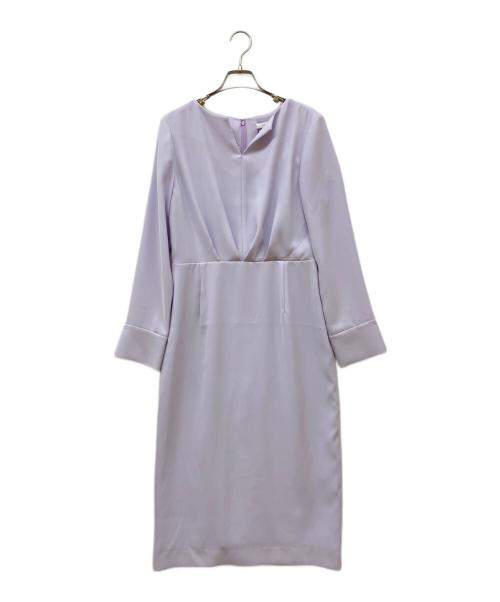 Pinky & Dianne（ピンキーアンドダイアン）Pinky & Dianne (ピンキーアンドダイアン) ウエストタックキーネックワンピース パープル サイズ:40 未使用品の古着・服飾アイテム