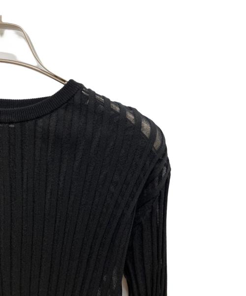 PERMANENTE COLUMN（PERMANENTE COLUMN）PERMANENTE COLUMN (PERMANENTE COLUMN) シアー リブニット ブラック サイズ:FREEの古着・服飾アイテム