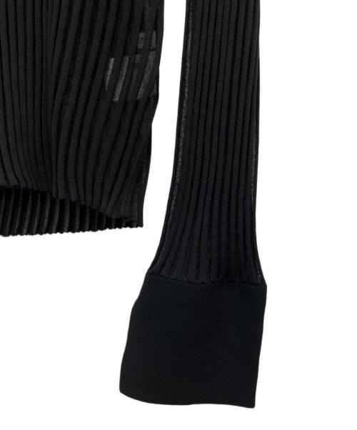 PERMANENTE COLUMN（PERMANENTE COLUMN）PERMANENTE COLUMN (PERMANENTE COLUMN) シアー リブニット ブラック サイズ:FREEの古着・服飾アイテム