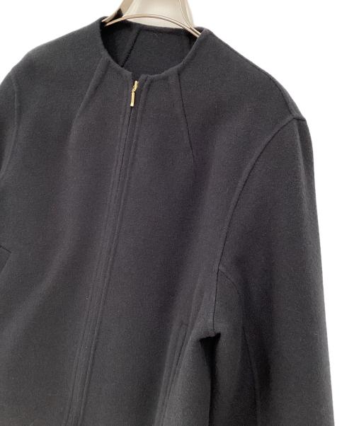 23区（ニジュウサンク）23区 (ニジュウサンク) ウールリバー ショート ブルゾン ネイビー サイズ:38の古着・服飾アイテム