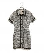 EmiriaWizエミリアウィズ）の古着「Tweed la frange one-piece」｜ホワイト×ブラック