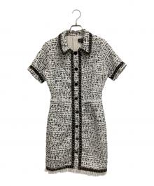 EmiriaWiz（エミリアウィズ）の古着「Tweed la frange one-piece」｜ホワイト×ブラック