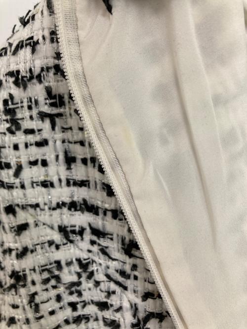 EmiriaWiz（エミリアウィズ）EmiriaWiz (エミリアウィズ) Tweed la frange one-piece ホワイト×ブラック サイズ:Sの古着・服飾アイテム