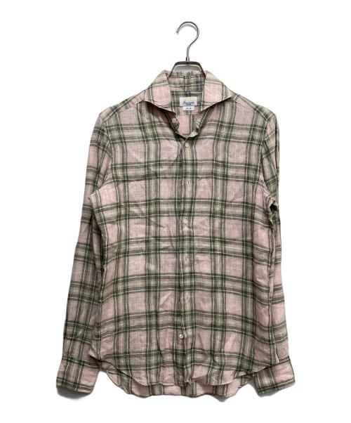 giannetto（ジャンネット）giannetto (ジャンネット) リネンシャツ ピンク サイズ:38の古着・服飾アイテム