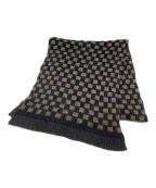 FENDIフェンディ）の古着「チェックマフラー」｜ブラック×ブラウン