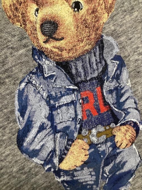 Denim & Supply Ralph Lauren（デニム＆サプライ ラルフローレン）Denim & Supply Ralph Lauren (デニム＆サプライ ラルフローレン) ダメージ加工ポロベアプリントスウェット グレー サイズ:Mの古着・服飾アイテム
