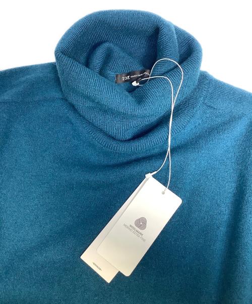 23区（ニジュウサンク）23区 (ニジュウサンク) ウールカシミヤタートルニットワンピース ブルー サイズ:38 未使用品の古着・服飾アイテム
