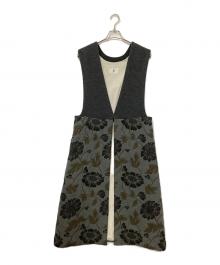 GASA*（ガサ）の古着「森との対話 ロングジレ」｜チャコールグレー