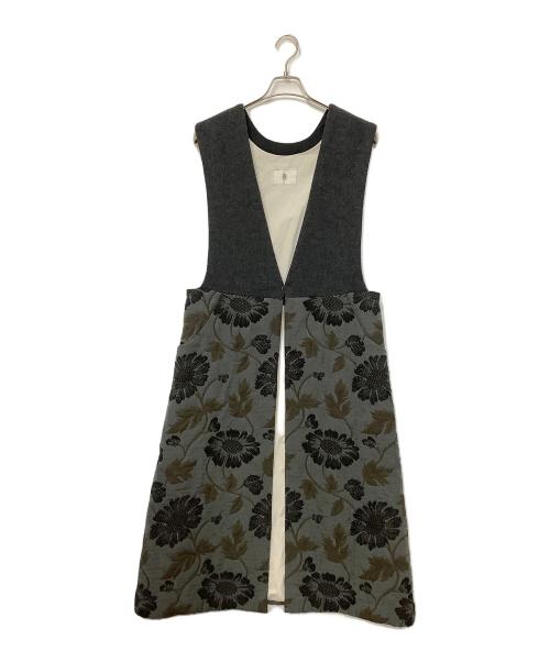 GASA*（ガサ）GASA* (ガサ) 森との対話 ロングジレ チャコールグレー サイズ:FREEの古着・服飾アイテム