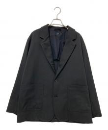 SLICK（スリック）の古着「ツイードサージオーバーサイズテーラードジャケット」｜ブラック