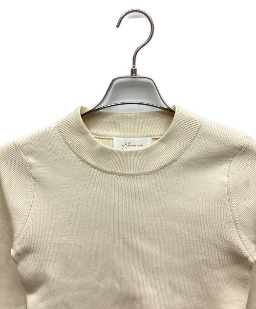 HERENCIA（ヘレンチア）HERENCIA (ヘレンチア) バイカラーリブニット ホワイト×ブルー サイズ:Fの古着・服飾アイテム