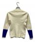 HERENCIA (ヘレンチア) バイカラーリブニット ホワイト×ブルー サイズ:F：2500円