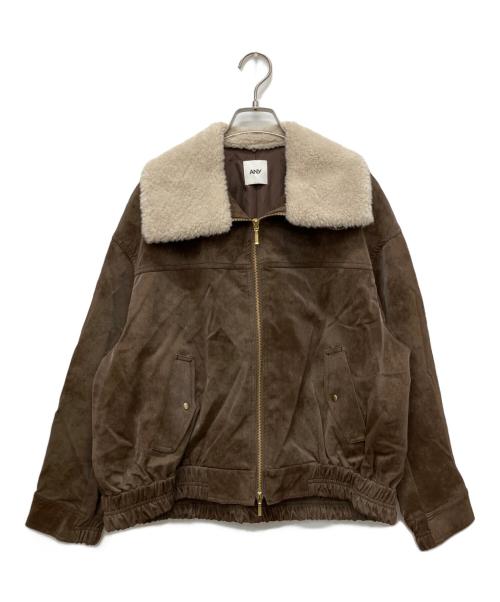 ANY（エニィ）ANY (エニィ) ボアカラーブルゾン ブラウン サイズ:Freeの古着・服飾アイテム