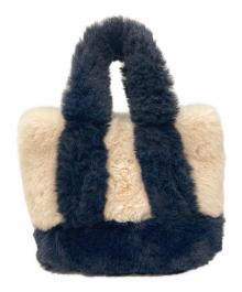 LAUTRE AMONT×GOOD GRIEF!（ロートレアモン×グッドグリーフ）の古着「別注 FAUX FUR TOTE BAG SMALL」｜ホワイト×ネイビー