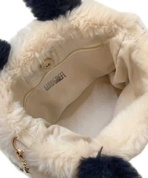 LAUTRE AMONT（ロートレアモン）LAUTRE AMONT (ロートレアモン) GOOD GRIEF! (グッドグリーフ) 別注 FAUX FUR TOTE BAG SMALL ホワイト×ネイビーの古着・服飾アイテム