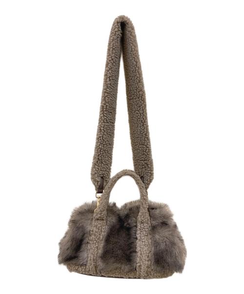 L'appartement（アパルトモン）L'Appartement (アパルトモン) GOOD GRIEF! (グッドグリーフ) 別注 GCA EMB FAUX FUR PINT TOTE ブラウンの古着・服飾アイテム