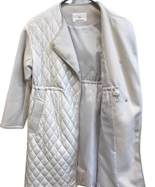 INED（イネド）INED (イネド) コンビキルティングコート アイボリー サイズ:Mの古着・服飾アイテム