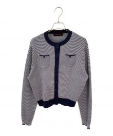 CABAN（キャバン）の古着「コットンカシミヤ クルーネックカーディガン」｜ネイビー