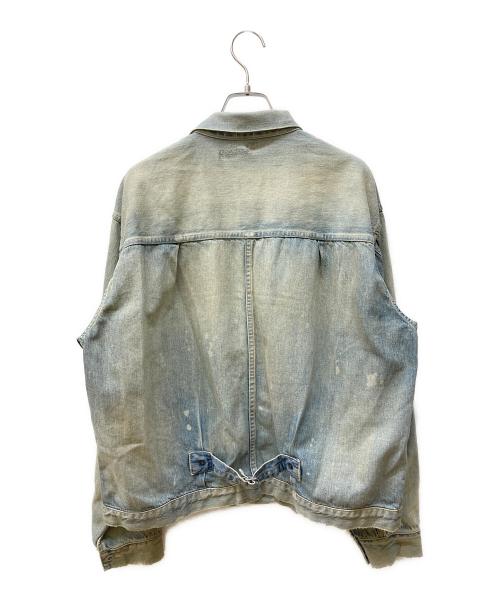 A.PRESSE（アプレッセ）A.PRESSE (アプレッセ) 1st Type Denim Jacket - BLEACH/ダメージ加工デニムジャケット ブルー サイズ:48の古着・服飾アイテム