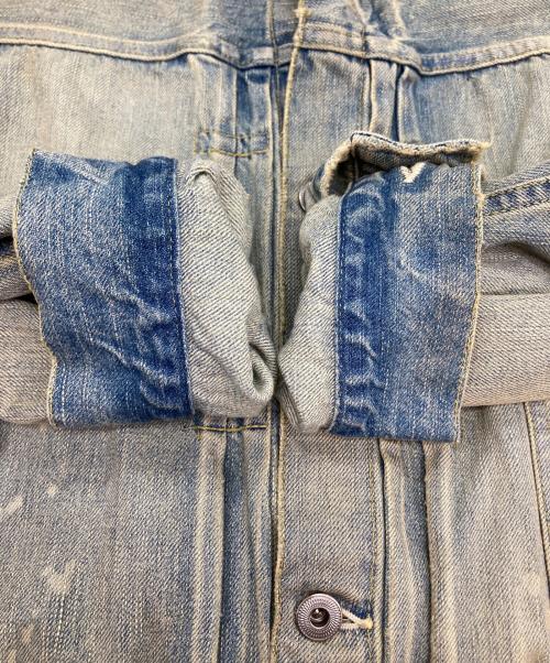 A.PRESSE（アプレッセ）A.PRESSE (アプレッセ) 1st Type Denim Jacket - BLEACH/ダメージ加工デニムジャケット ブルー サイズ:48の古着・服飾アイテム