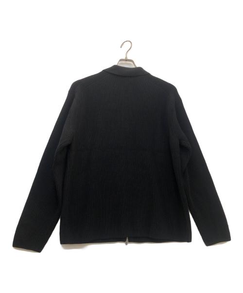BATONER（バトナ―）BATONER (バトナ―) SOLID WOOL RIB POLO ZIP UP CARDIGAN ブラック サイズ:3の古着・服飾アイテム