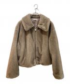 ESTNATIONエストネーション）の古着「エコファーショートブルゾン」｜モカ