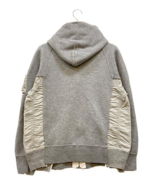sacai（サカイ）sacai (サカイ) Sponge Sweat x Nylon Twill Hoodie グレー サイズ:3の古着・服飾アイテム