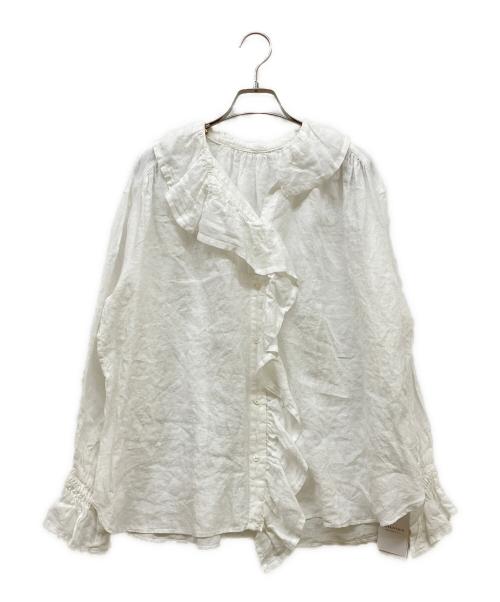 journal standard luxe（ジャーナルスタンダード ラックス）journal standard luxe (ジャーナルスタンダード ラックス) フレンチリネン フリルパフブラウス ホワイト サイズ:Free 未使用品の古着・服飾アイテム