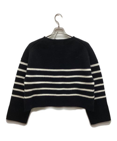 THIRD MAGAZINE（サードマガジン）THIRD MAGAZINE (サードマガジン) レースアップボーダーニットプルオーバー ブラック サイズ:9の古着・服飾アイテム